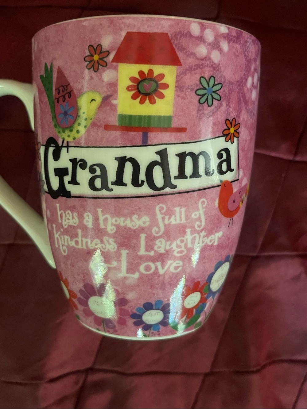 “Grandma” Pink Floral Ceramic Mug - Heartfelt Gift for any occasion